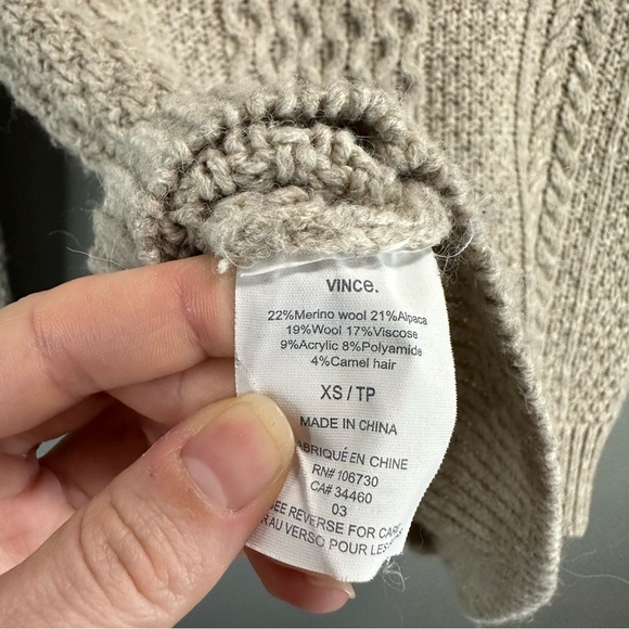 Vince Wool/Alpaca Cableknit Turtleneck Sweater - Picture 6 of 7